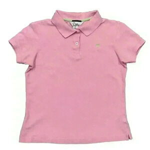 LILLY PULITZER PINK COTTON PIQUE POLO SHIRT SIZE XS Normcore Barbie Romantic